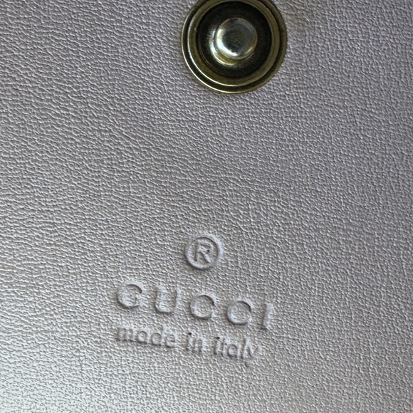Gucci GG Marmont Pink Quilted Leather Bifold Wallet/ Card Case - Picture 5 of 13